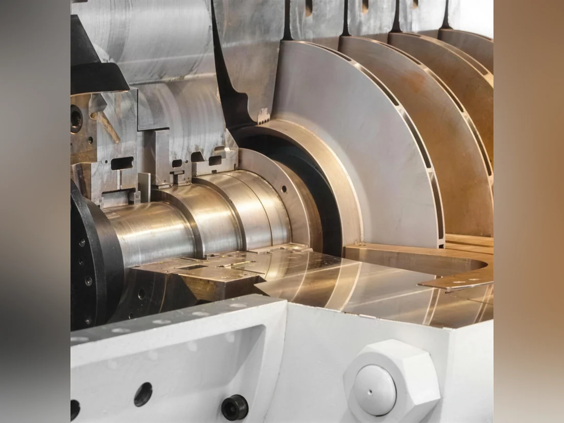 Compressor rotor journal running in its white metal lined bearing housing