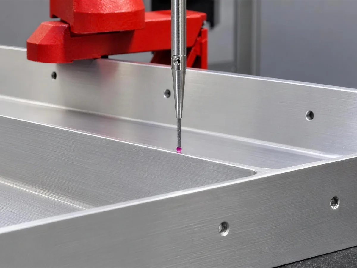 CMM dimensional inspection of machined component