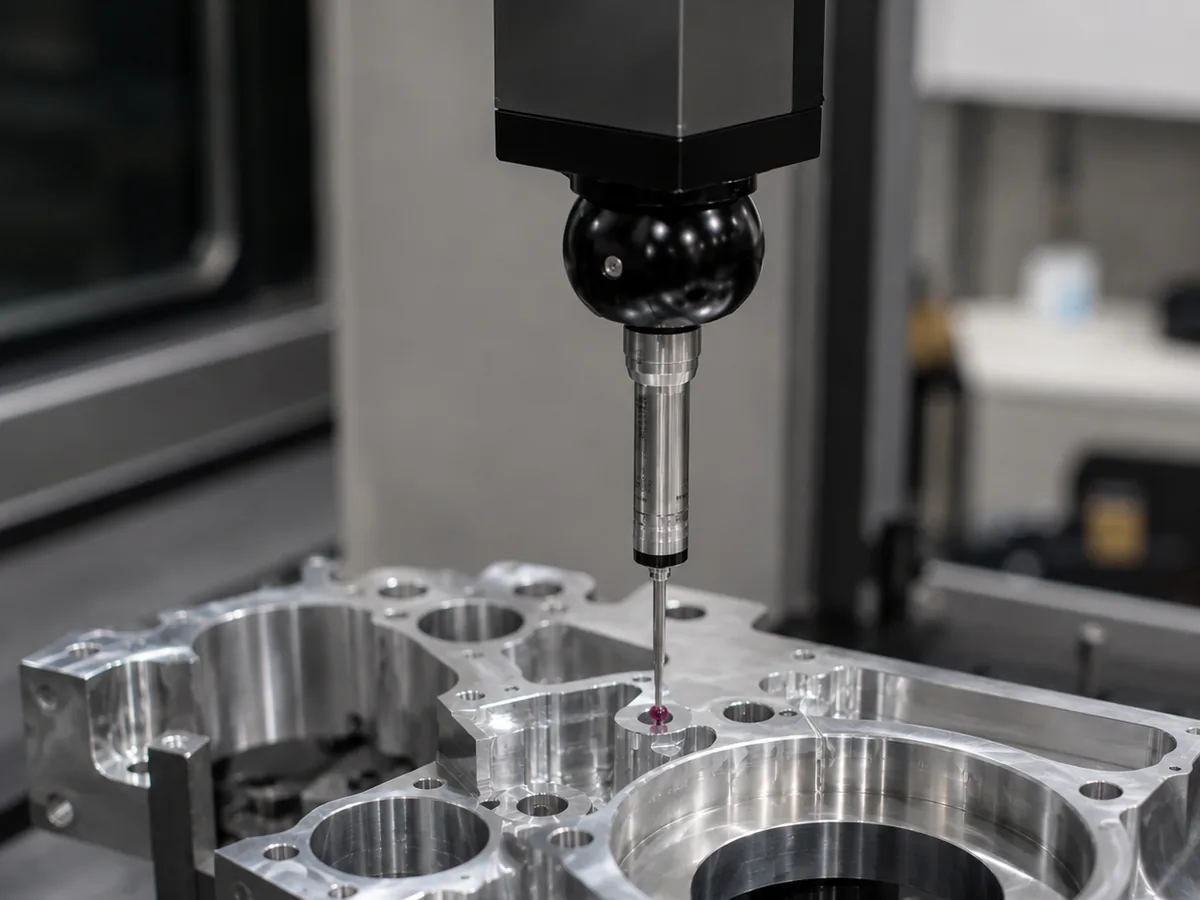 CMM dimensional inspection of a machined aluminium component