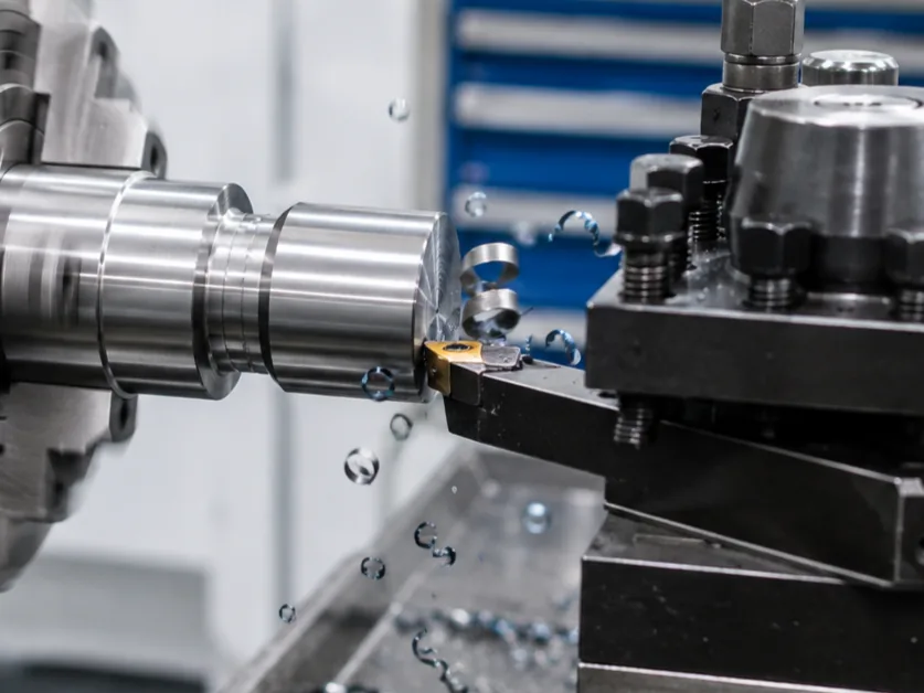 Conventional turning of a stepped shaft on a manual lathe
