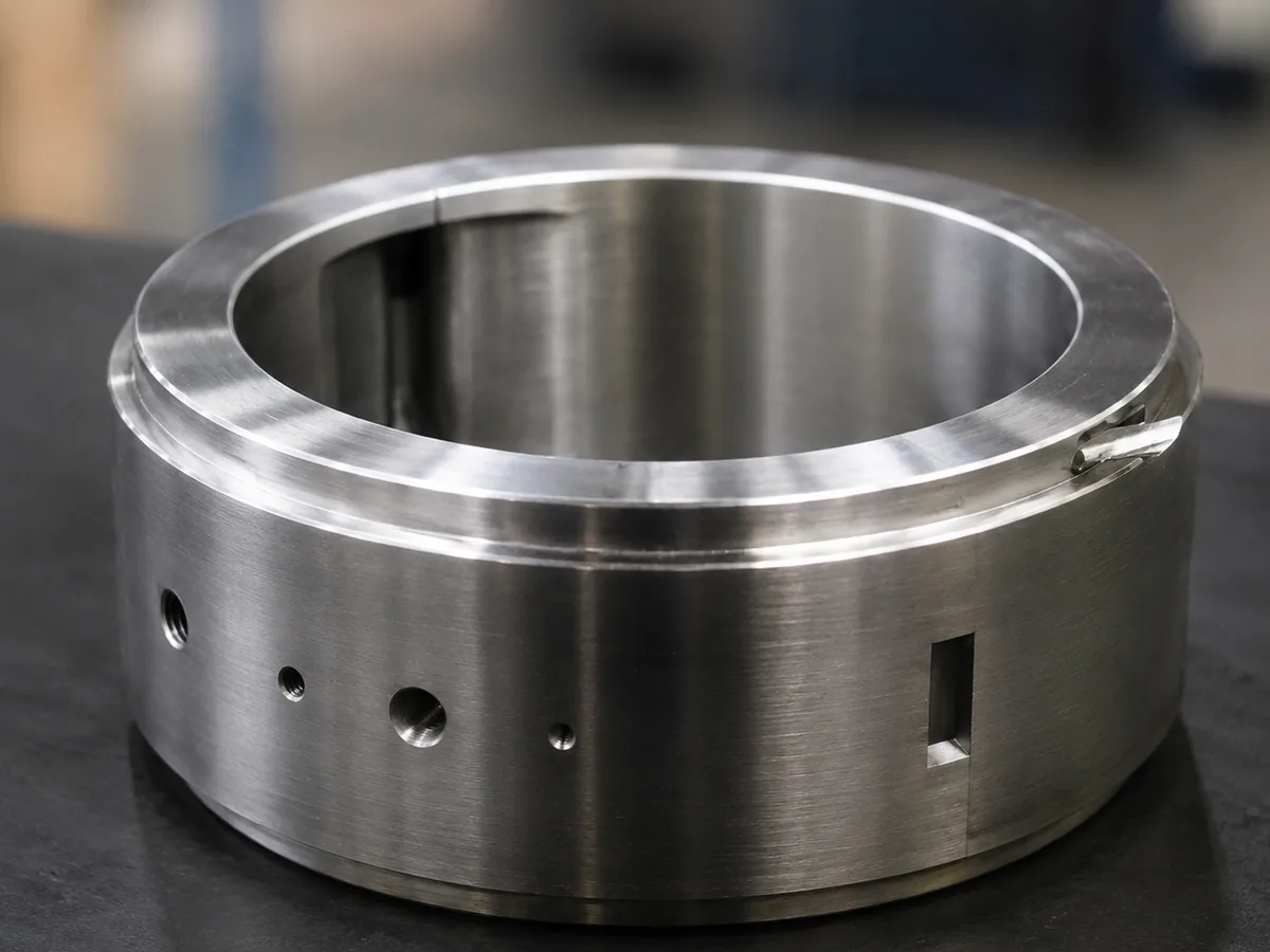 Machined journal (sleeve) bearing shell showing the bore, joint face and oil holes