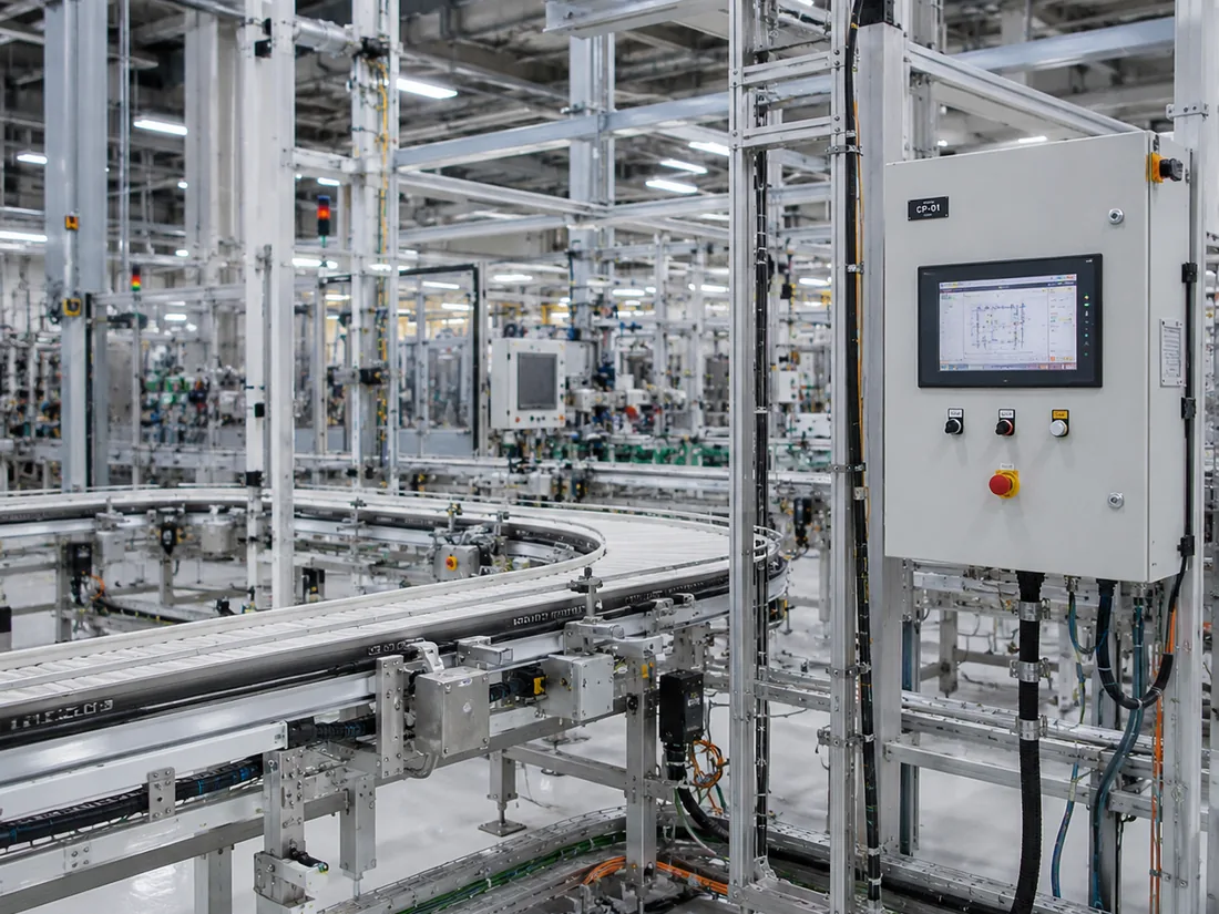 Turnkey automated process line with integrated control cabinets