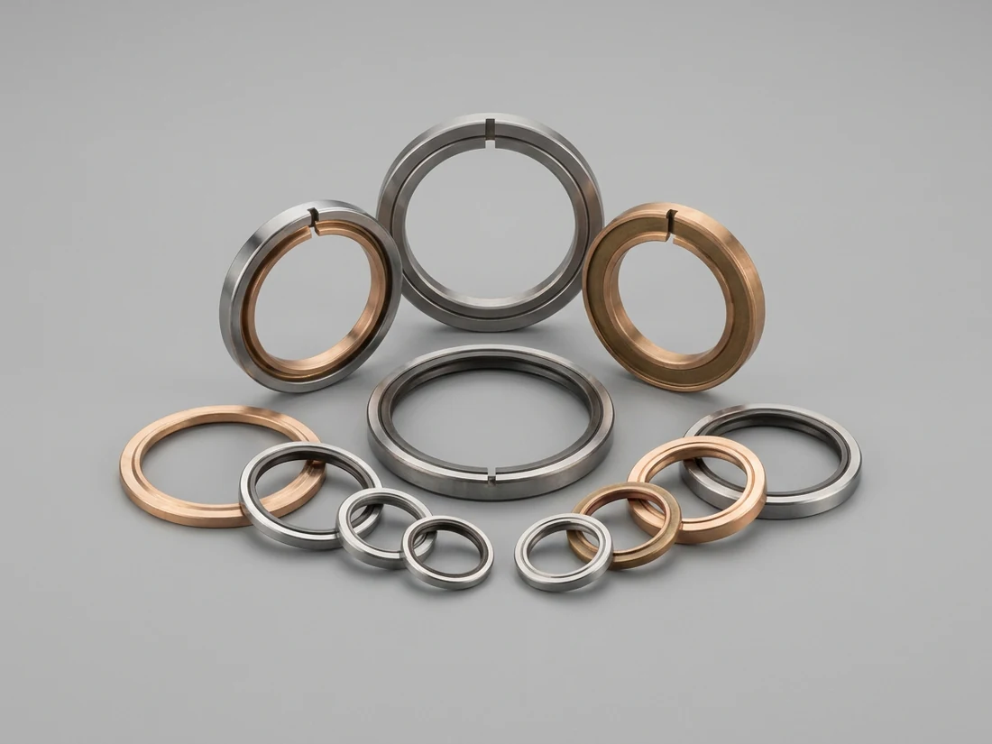 Machined oil seal rings and shaft seal rings of varying diameters
