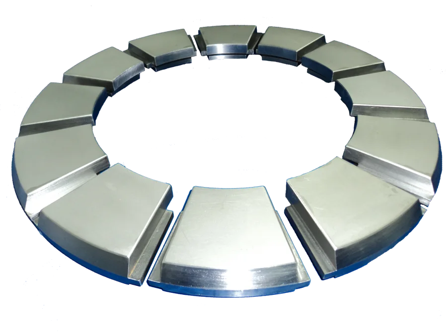 Repaired vertical-bearing thrust pads by Shaheen Arabia, Jubail
