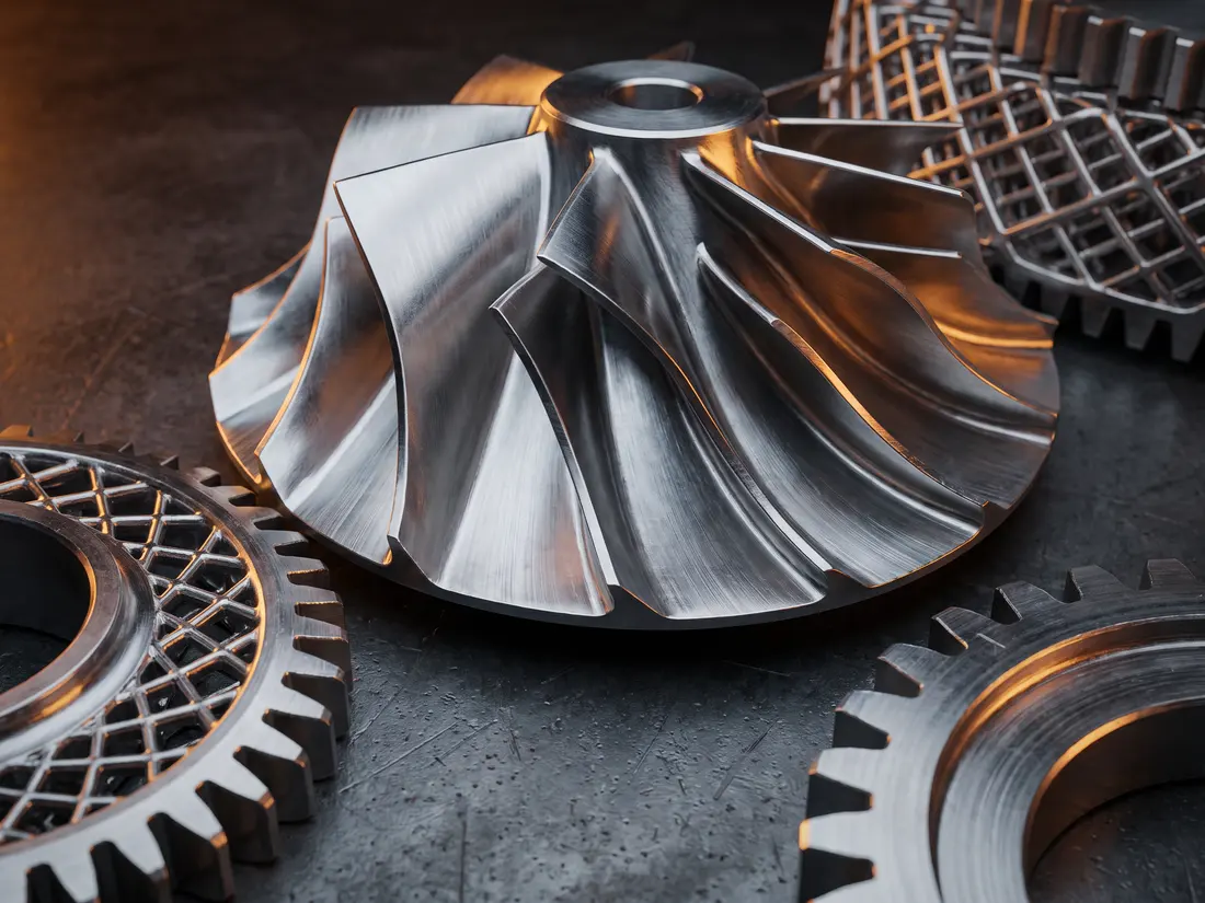 Aerospace precision component under inspection — Shaheen Arabia supplies precision tooling drawing on Falcon Group aerospace heritage
