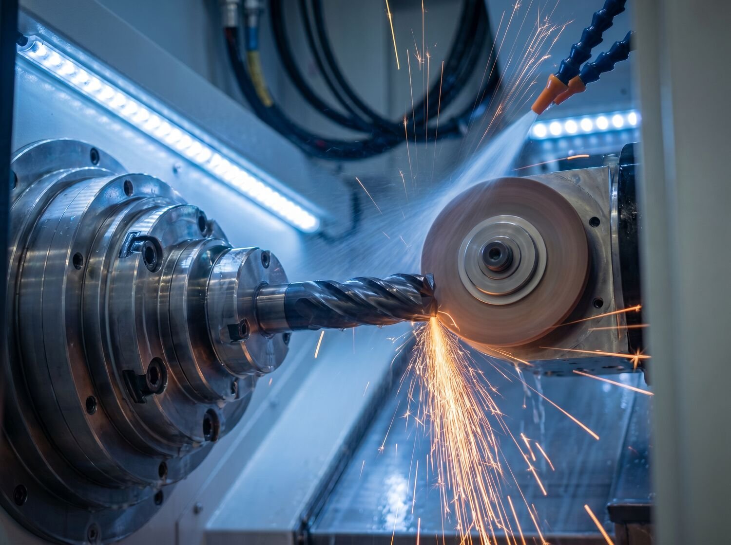 CNC regrinding of a carbide end mill at SACOM, Jubail